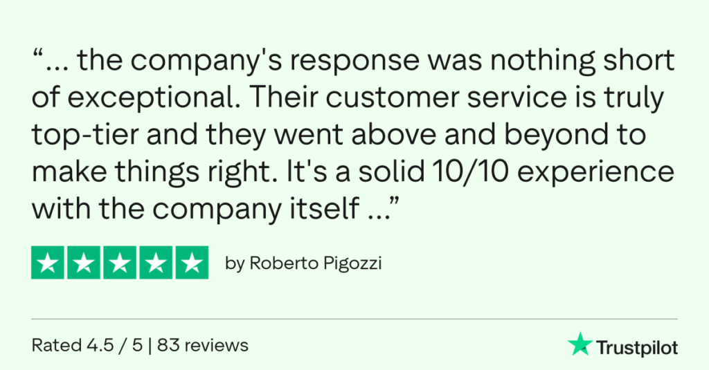 Trustpilot Review Roberto Pigozzi